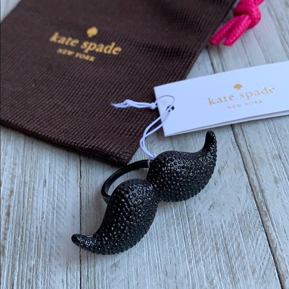 LAST ONE Kate Spade Dress The Part Mustache Ring NEW